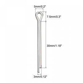 sourcing map 60 Pieces Split Cotter Pin Fixing Stainless Steel Clip for Automotive Mechanics 3mm x 30mm