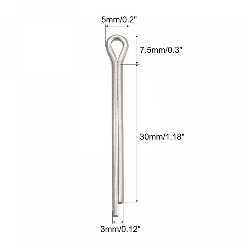 sourcing map 60 Pieces Split Cotter Pin Fixing Stainless Steel
