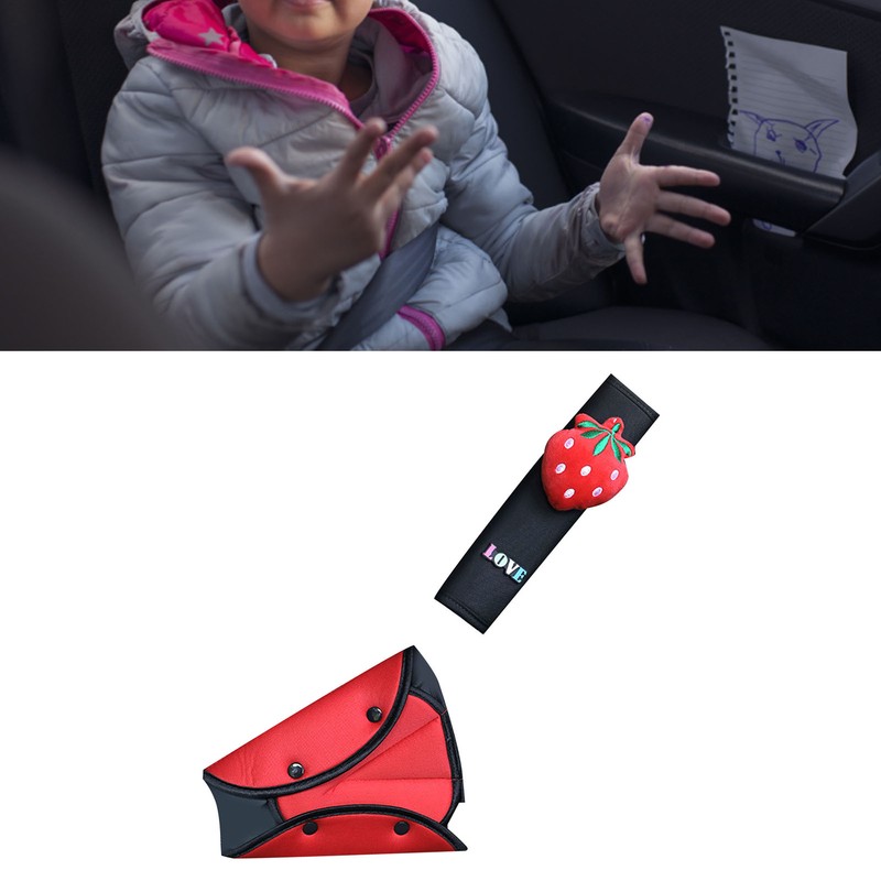 Car Seatbelt Cushion Pad Cute Soft Thick Polyester Kids Car