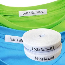 Haberdashery Online Namensaufkleber Kleidung, Personalisierbare Bügeletiketten, Kleidung Namensetiketten Thermo-Klebstoff. Namensetiketten kinder, Etiketten Schule. (80% Baumwolle, 20% Polyester) (100 stück)