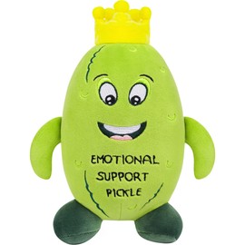 SEAOPOP Pickle Stuffed Animal Plush Toy - Pickle Plush Toy, Cucumber Plush Plant with Smile and Yellow Corolla, Positive Toys Gift for Friends Kids, Home Office Decor, Birthday Christmas