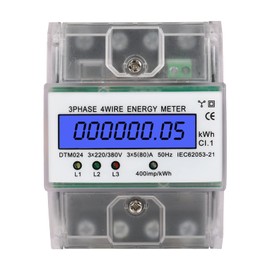 Herbst Electricity Meter 220 / 400 V 5-100 A Three-Current Meter Digital Electricity Meter DIN Rail 3-Phase 4-Wire KWh Meter with LCD Three-Current Meter Used for Power Measuring Systems