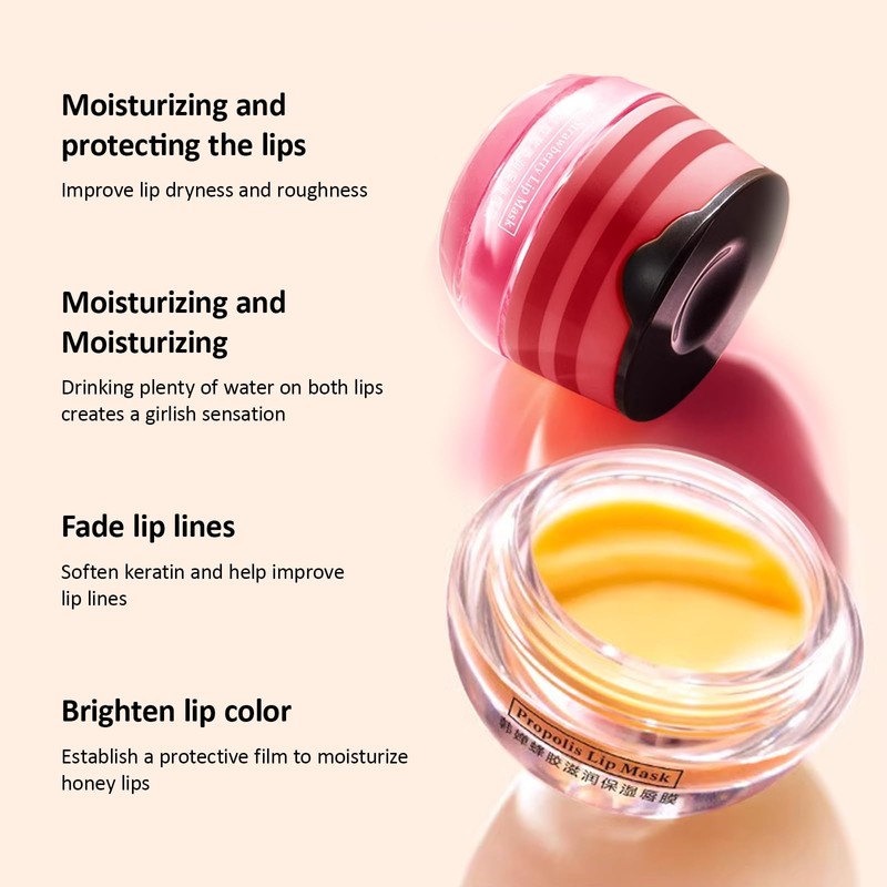 Ninnyi 4PCS Strawberry & Honey Bee Lip Balm, Moisturizing Lips