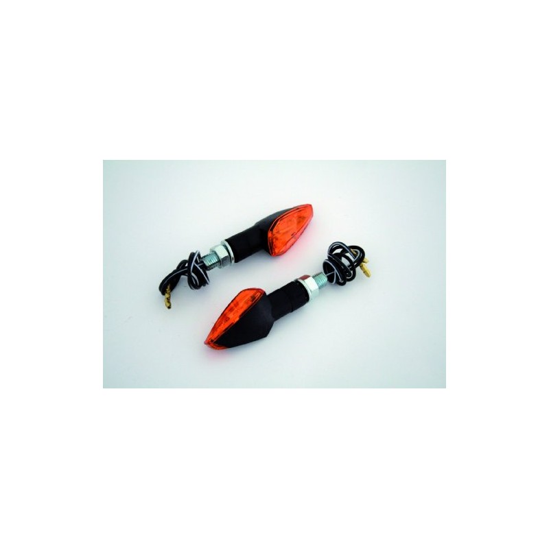 winker PEAK, black, amber,short stem, E-mark, pair