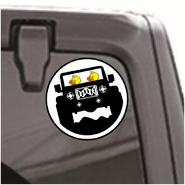 Ducky Duck Four Wheel Drive Bumper Sticker - Ducking 4x4 Off-Road Premium Vinyl Decal 3 x 3 for Cars Auto Trail Mountain Outdoor Beach Ride Circle Flag Wave Sign + Better Than Magnets Sticks Anywhere