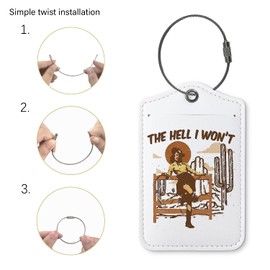 ZFQ Western Cowgirl Luggage Tags for Suitcase,Retro 2 Pack Suitcase Tags for Travel,Preppy Trendy Luggage Tag Label with Steel Loop,Preppy Teen Girls Gifts,The Hell I Won't