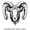 Medium 210mm 'Ram Head ' Clear Static Window Cling Sticker/Decal