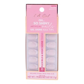 L.A. Girl Uñas Postizas Press On Diferentes Colores L.a Girl Color Modern French Tip Oval Corto Liso