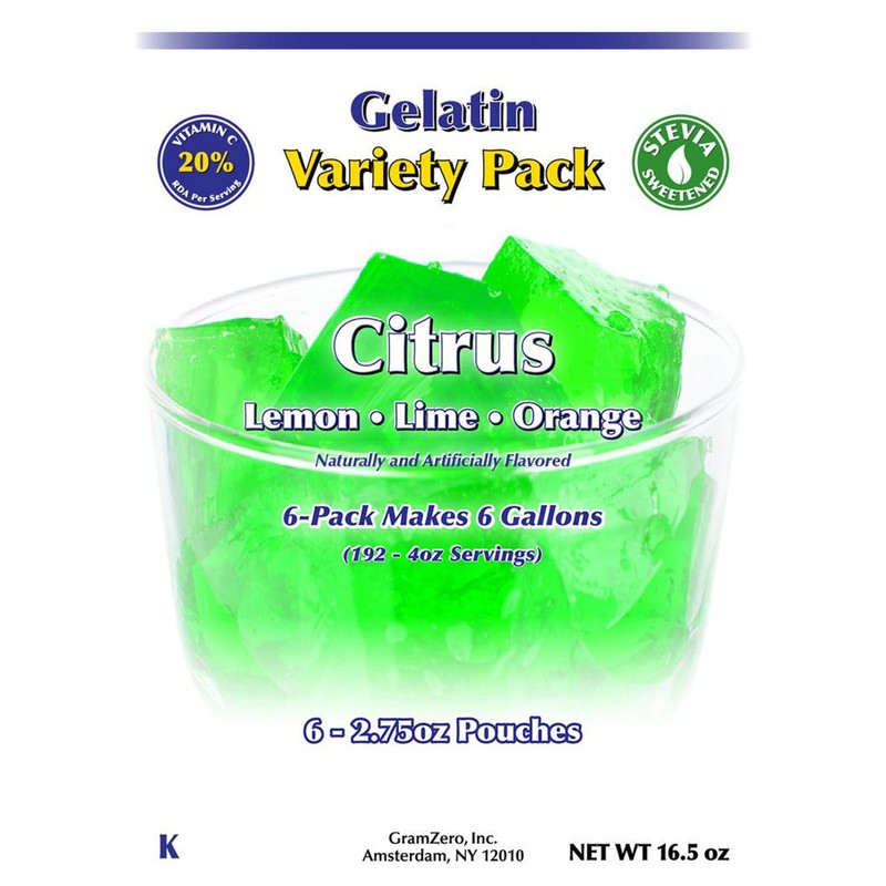 GramZero Citrus Variety (Lemon, Lime, Orange) Sugar Free Gelatin Mix