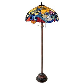 Chloe Lighting 2 Light Tiffany-Style Dragonfly Floor Lamp 18" Shade