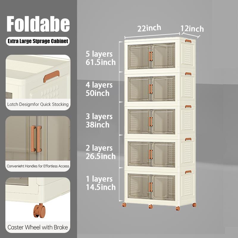 ONAIL Super large Foldable Storage Box with Lid, Stackable Household