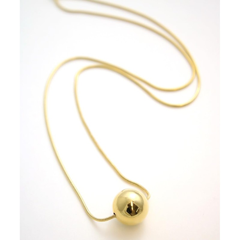 VingTAINE C3348 Necklace, Metal Ball, Sliding Chain, Slider Chain, Simple