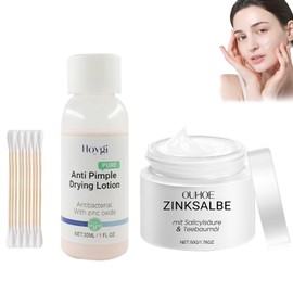 Zinksalbe gegen Pickel und Anti Pickel Drying Lotion,Zugsalbe Pickel Creme mit Teebaumöl & Salicylsäure,Zinksalbe Gesicht,Akne Creme für das Gesicht und Po Rücken und Oberschenkel Bereich