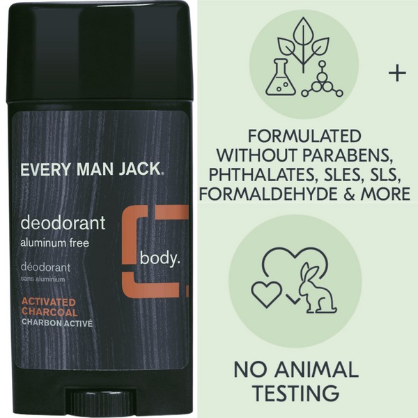Every Man Jack Deodorant, Activated Charcoal (76g)