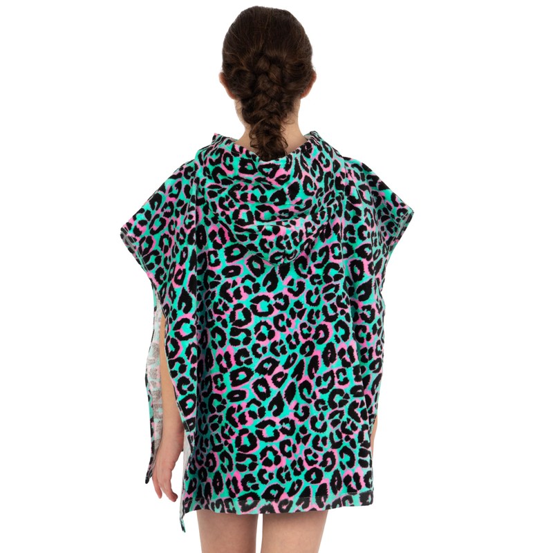 Harry Bear Girls Towel Poncho, Leopard Print Kids Towel Poncho,