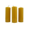 3X Pillar Candles Rustic Height 95mm Ø 34mm Beeswax drip Candles Yellow 36360