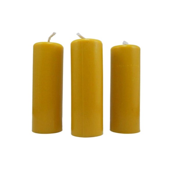 3X Pillar Candles Rustic Height 95mm Ø 34mm Beeswax drip