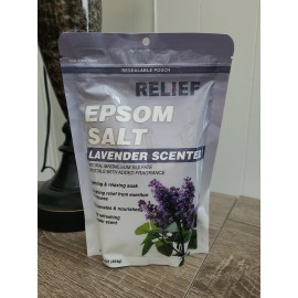 Relief Epsom Salt Lavender Scented Calming & Relaxing Soak 16 oz