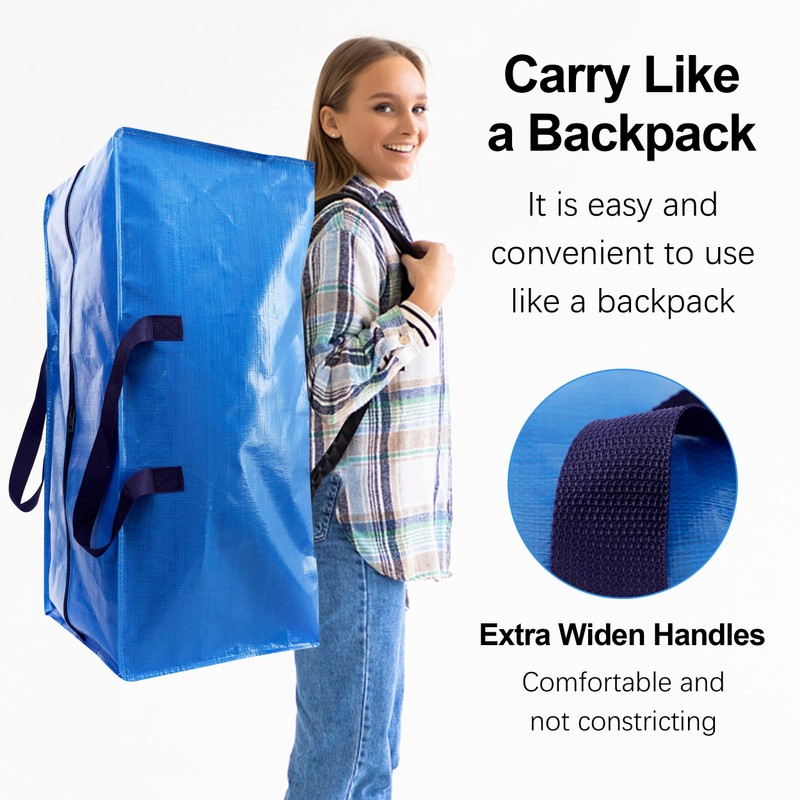 VELVETSURE Heavy Duty Extra Large Moving Bags W/Backpack Straps -