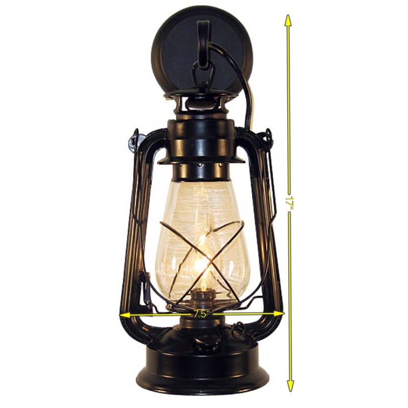 Rustic Wall Sconce Lantern, Farmhouse Wall Light Fixture with Glass