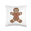 Gingerbread Man Cookie Throw Pillow, 16x16, Multicolor