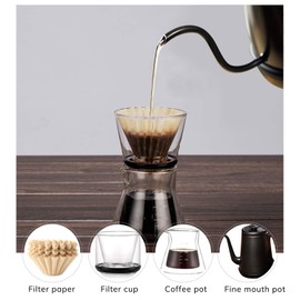 EUSOAR 1-4 Cup Disposable Coffee Filters, 100 count Filter Replacement, Natural Brown Unbleached, fit small Basket Style Single Serve Coffee Makers, for Home Office Use Pour Over and Drip Coffee Maker