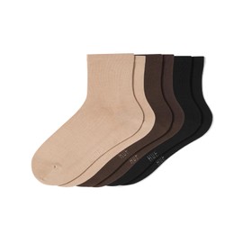 HUE Women's Sleek Sock 3 Pair Pack, Sesame, One Size