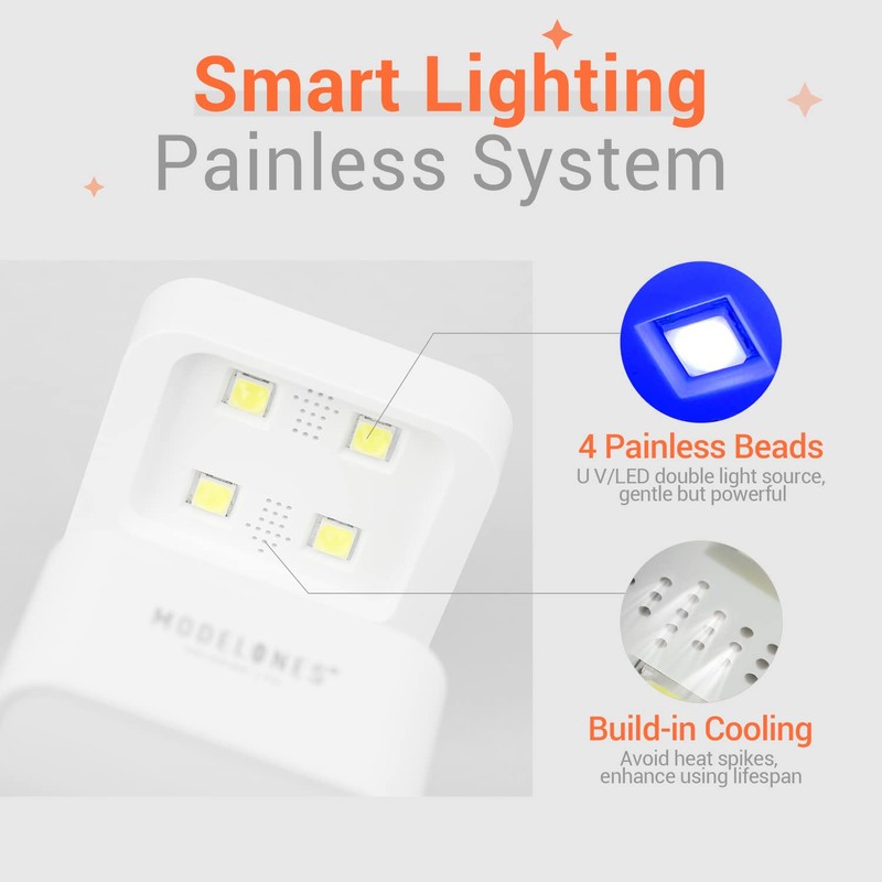 modelones Mini UV Light for Gel Nails Flash Curing 2