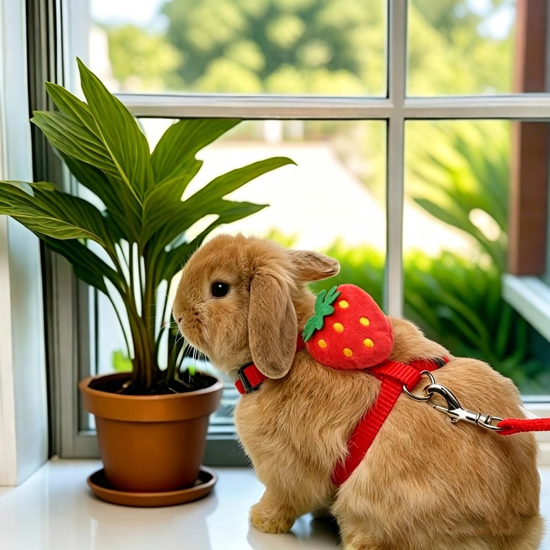 Bunny Harness and Leash for Rabbits,Bunny Vest Leash Eescape Proof