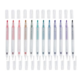 Erin Condren Dual-Ink + Dual-Tip Markers 12-Pack Highlighter Pens. Write, Highlight, Color-Code & More. Perfect for Work and School, 12 Barrels, 24 Total Colors