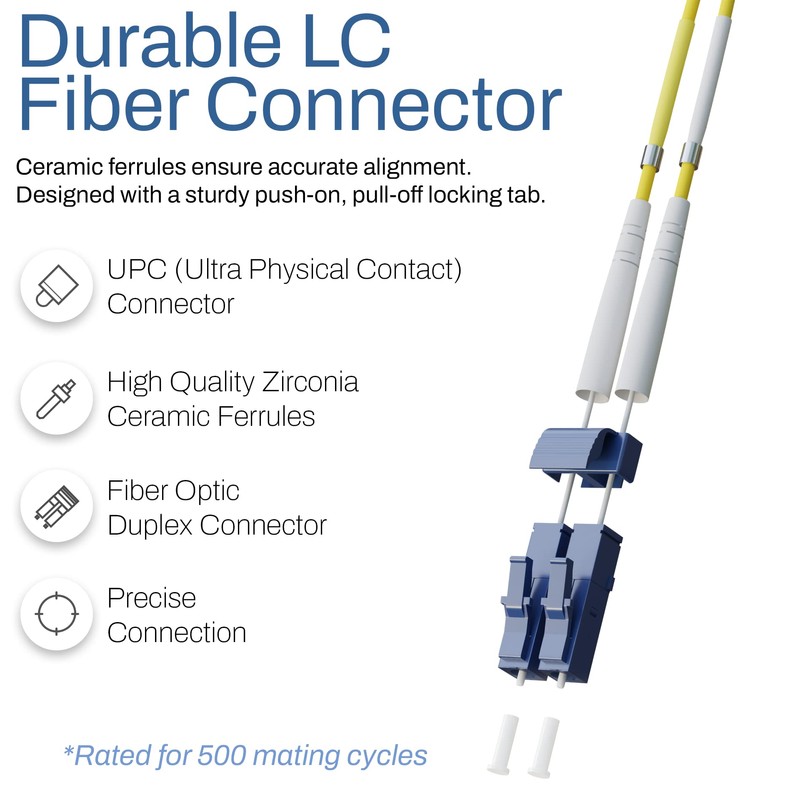 SpeedaLite 15M LC to ST Fiber Patch Cable OS2 Singlemode
