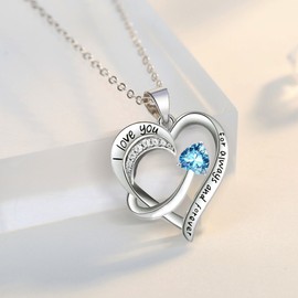 For Women Heart Necklace 14k White Gold Filled Engraved Jewelry for Women