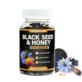 VAEYAE 60 Count Black Seed Oil & Honey Gummies, Natural Nigella Sativa Seeds and Mushroom Extract - antioxidant for Immune Support, Digestion, Hair & Skin Care Gummy
