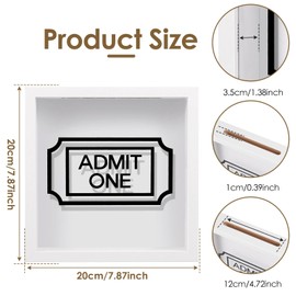 Adventure Archive Box, Ticket Shadow Box, DIY Ticket Memory Box with Slot On Top, Postcard Souvenir Piggy Bank, Display Photo Frame, Creative Memory Box, Travel Collection Box, Ticket Storage Box