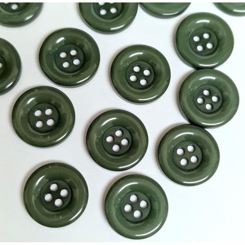MajorCrafts® 48pcs 15mm Thick Edge 4 Holes Round Resin Sewing