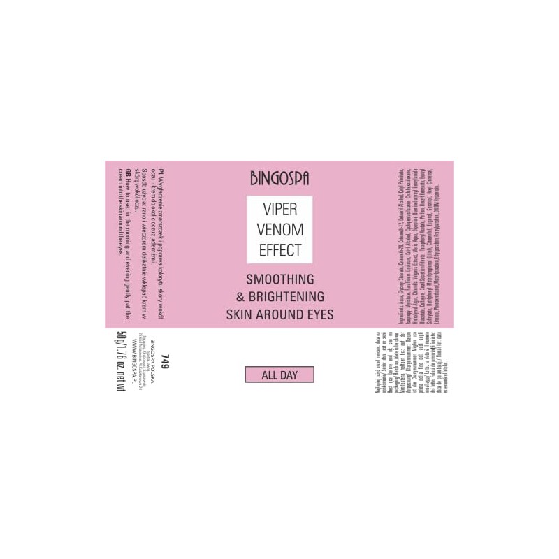 Viper Venom Effect Anti-Aging Anti-Falten Augencreme 50g BINGOSPA