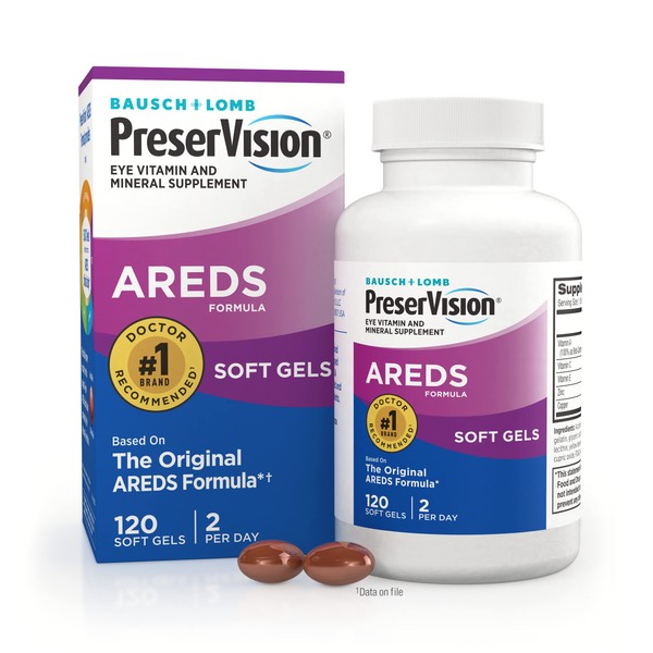 PreserVision Eye Vitamin & Mineral Supplement, from Bausch + Lomb, 120 Count (Pack of 1)