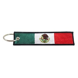 Mexico Flag Key Chain, 100% Embroidered