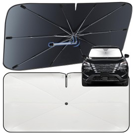 Windshield Sun Shade Umbrella for Nissan Rogue 2021-2026 – Nano-Coated Heat-Reflective Front Window Shade, Umbrella Sunshade Cover Blocks Heat, Protects Interior, Vehicle-Specific Precision Fit