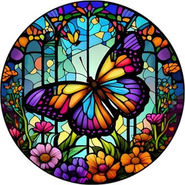 DAERLE Stained Glass Butterfly Diamond Painting Kit, 5D DIY Butterfly Diamond Painting Full Kit for Adult, Animal Diamond Painting Art Craft Kits Gift for Home Decor 30x30cm