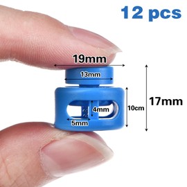 GGXZHT 12 Pack Spring Cord Locks, Toggles for Drawstrings, Double Hole Drawstring Stopper, 6 Colours, Plastic & Metal, For Shoelaces, Backpacks, Paracord, Camping, Hiking