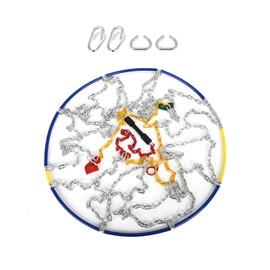 SCITOO KN130 Snow Chains For Car Pickup Trucks SUV,Universal Emergency Tire Traction Chain,Anti-Skid Thickening Tire Chains Width 225 235 245 255 275mm(15" 16" 17" 18" 19" 20")- Set of 2