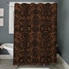 CafePress DAMASK2 Black Marble & Brown Wood (Decorative Fabric Shower
