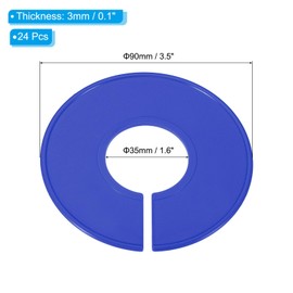 PATIKIL Clothes Dividers, 24 Pack Clothing Rack Size Dividers Blank Labels Sorting Round Separator for Closet, Dark Blue