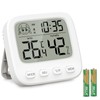 Brifit Digital Thermometer Hygrometer Alarm Clock, Mini Room Thermometer Indoor