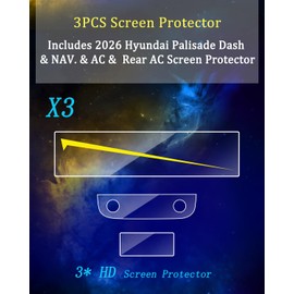 2026 Palisade Screen Protector 12.3-inch Dual Displays & AC Screen Tempered Glass （ALL IN ONE Design）for 2026 Palisade SE/SEL Convenience/SEL Premium/Limited/XRT Pro/Calligraphy Protective Film 2026 palisade accessories HD Easy Bubble-Free Installa