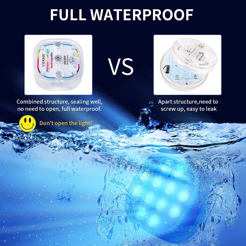 Rechargeable Pool Lights for Above Ground Pools, Led Lights for