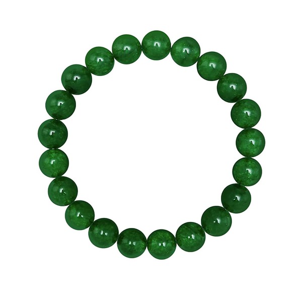 FORZIANI 8mm Natural Green Jade Stretch Bracelet - Traveler's Protection