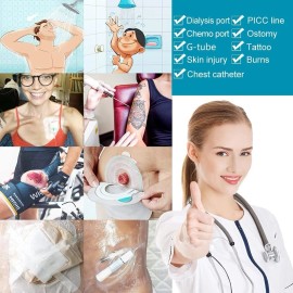 DoesNotApply 6"x6" Waterproof Shower Cover Incision Bandages for Large Wound with No Glue