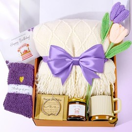 Regalos de cumpleaños para mujeres, cesta de regalo única de feliz cumpleaños, paquete de cuidado